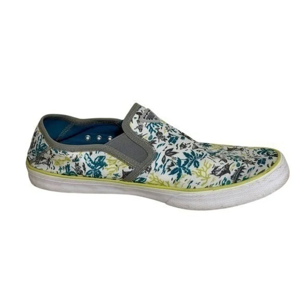 Columbia PFG Slip On Boat Shoes Tropical Fishing Coastal Boating Comfy Size 11.5